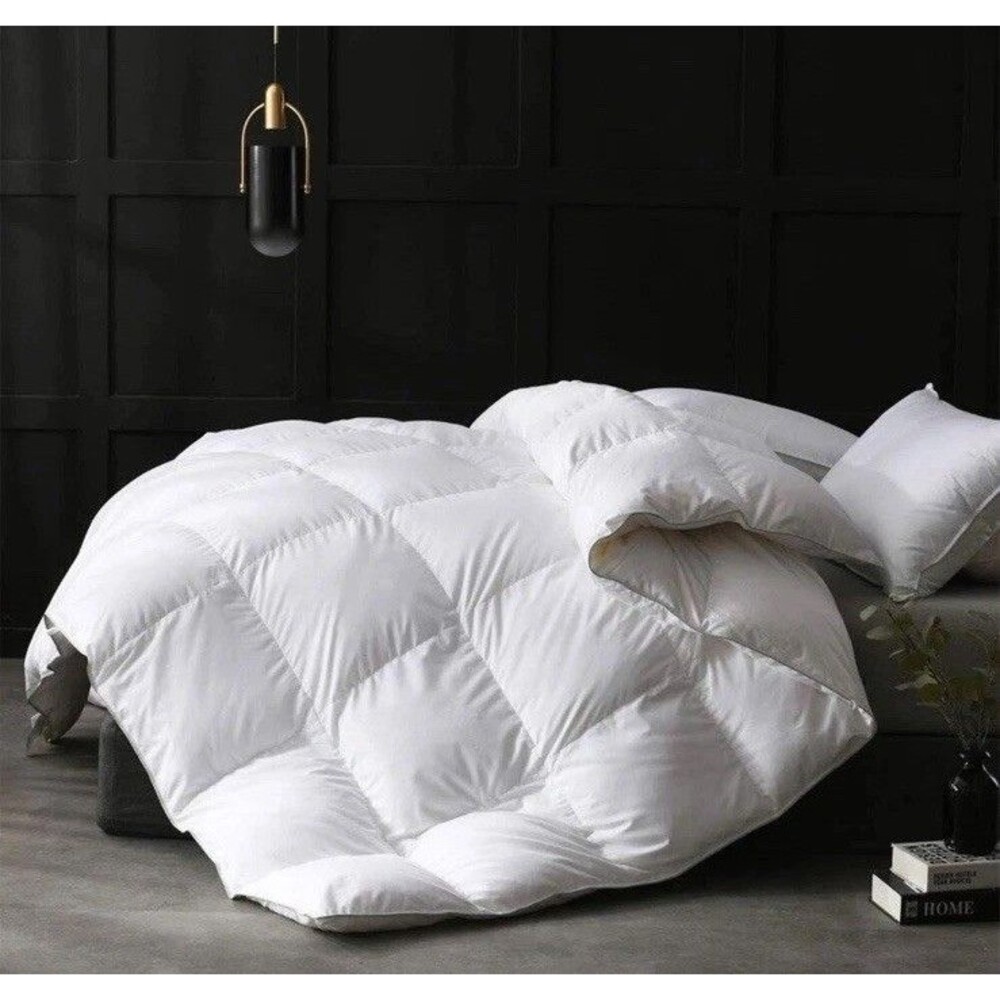 APSMILE Luxurious Feathers Down Queen Duvet Insert Comforter, 90X90 IN White NEW